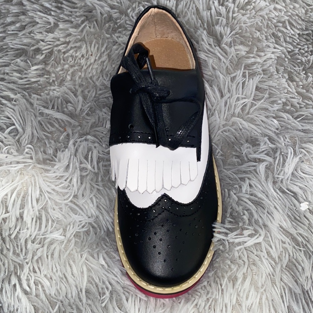 Black and White BRAND NEW Cow leather Size 33